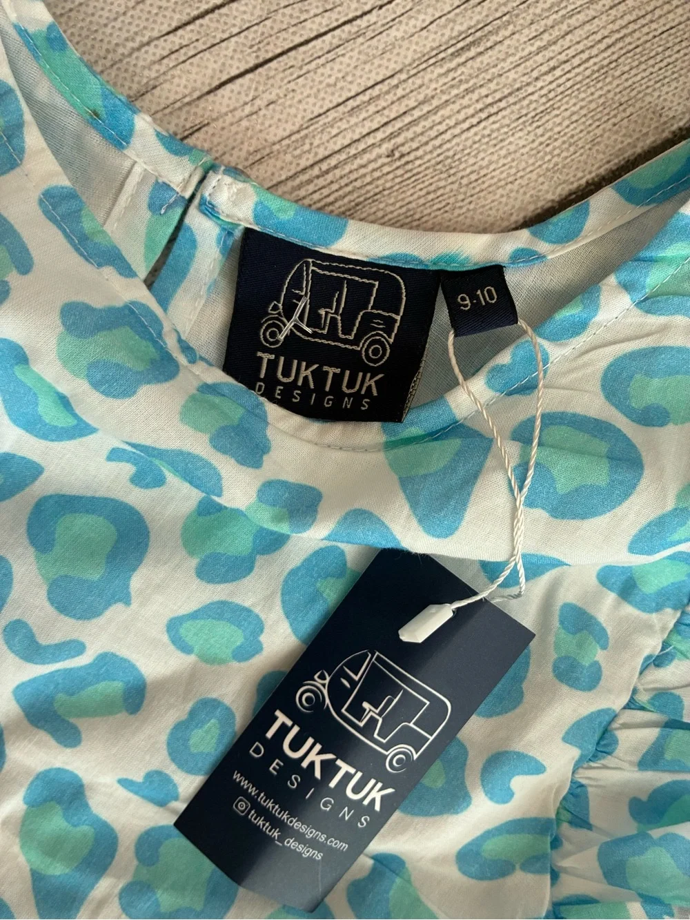 Tuk Tuk Leopard Sapphire Tier Dress